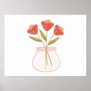Blume in einer Vase für die Gedächtniskraft Poster