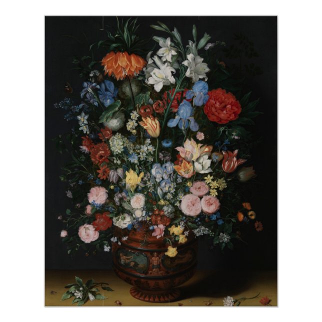 Blume in einer Vase - Jan Brueghel Poster (Vorderseite)