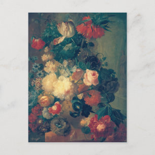 Blume in einer Vase mit einem Vogelnest Postkarte