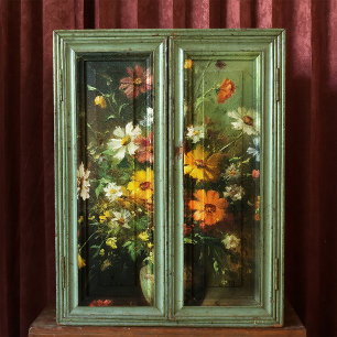 Blume in einer Vase Vintage Ölmalerei Dekoupage Seidenpapier