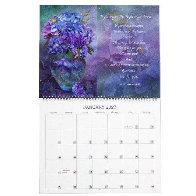 Blume in Extravaganten Fällen Art Kalender 2015 (Jan 2027)