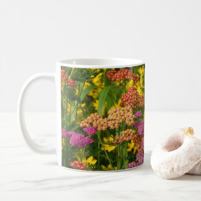 Blume in farbenfrohen Gärten Tasse (Mit Donut)