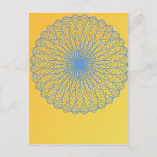 Blume in gelb 482 abstrakte Kunst Postkarte