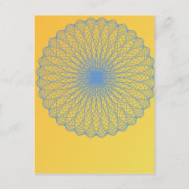 Blume in gelb 482 abstrakte Kunst Postkarte