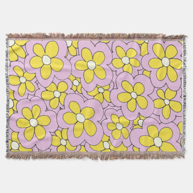 Blume in Gelb und Rosa Decke (Vorderseite)