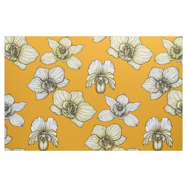 Blume in Gelb und Weiß Stoff (Fat Quarter (45,7 x 55,9 cm))