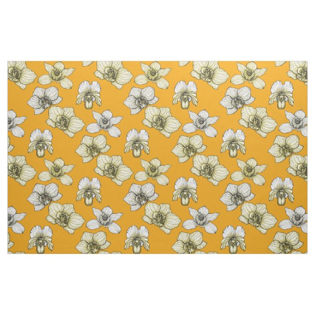 Blume in Gelb und Weiß Stoff (Fat Quarter (45,7 x 55,9 cm))