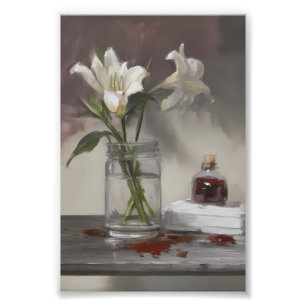 Blume in Glasflaschen Fotodruck