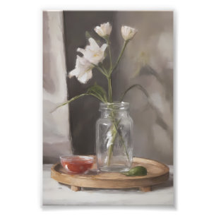 Blume in Glasflaschen mit Blumenbezug Fotodruck