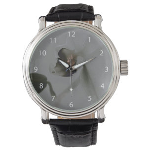 Blume in Grau Armbanduhr