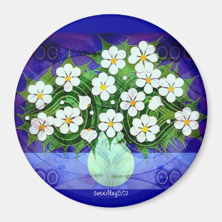 Blume in grüner Vase um Mitternacht Magnet