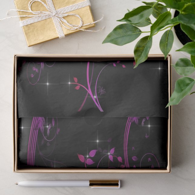 Blume in Heiß-Rosa Seidenpapier (Geschenk)