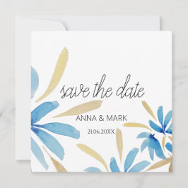 Blume in hellblau und goldfarben