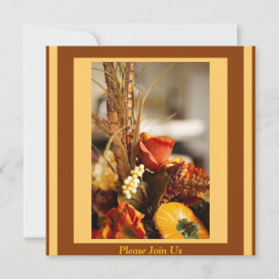 Blume in Herbstfarben - Einladung