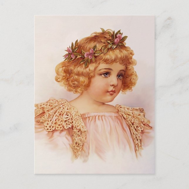 Blume in ihrem Haar Postkarte (Vorderseite)
