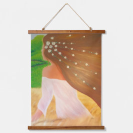 Blume in ihrem Haar Wandteppich Mit Holzrahmen