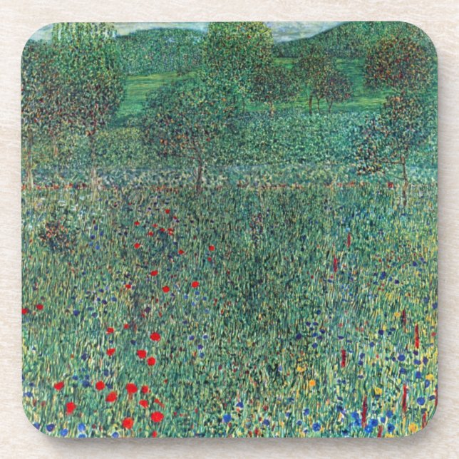 Blume in Litzlberg Klimt, Vintage Landschaft Getränkeuntersetzer (Vorderseite)