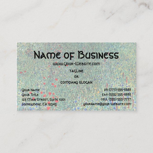 Blume in Litzlberg Klimt, Vintage Landschaft Visitenkarte (Vorderseite)