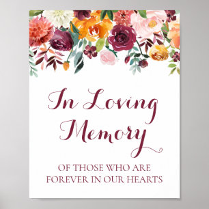 Blume in Love Memory Sign Poster, Orange Poster