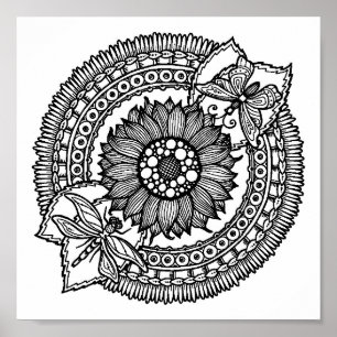 Blume in Mandala 2 Poster