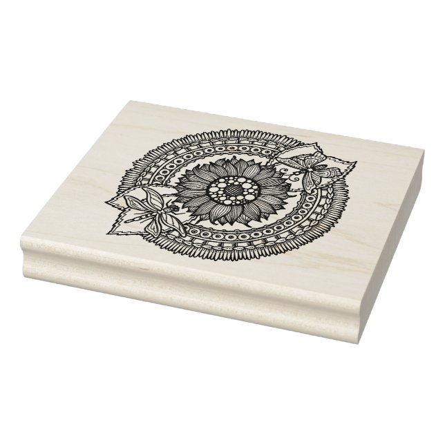 Blume in Mandala Gummistempel (Stempel)