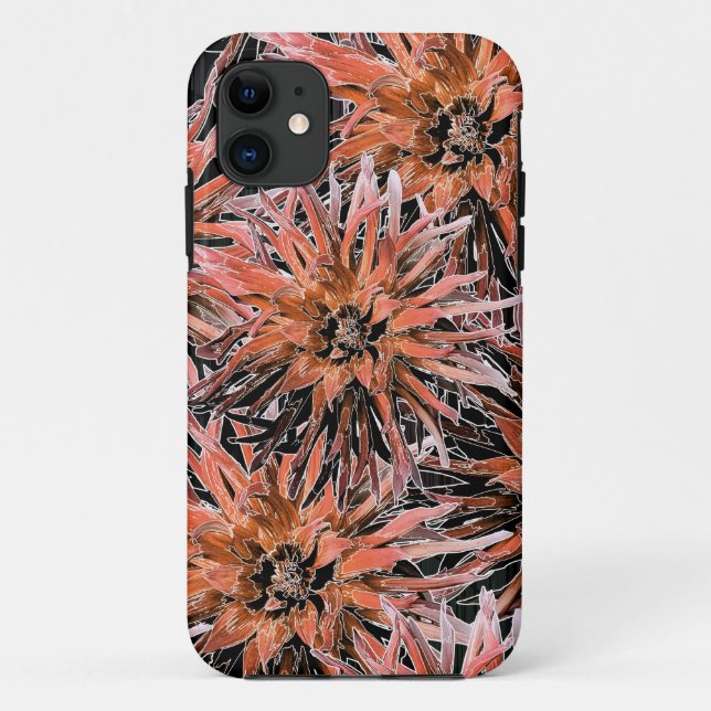 Blume in Orange und Braun. Case-Mate iPhone Hülle (Rückseite)
