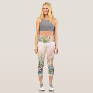 Blume in Pastellfarben Capri Leggings