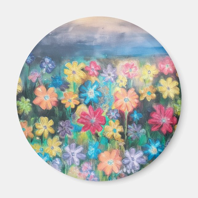 Blume in Pastels Magnet (Vorne)