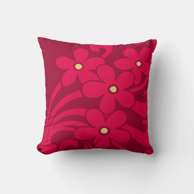 Blume in Raspberry Color American MoJo Pillows Kissen (Vorderseite)