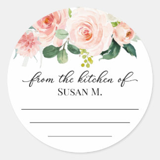 Blume in Rosa, Konservierung, Konfitüre, Konservie Runder Aufkleber