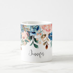 Blume in Rosa und Blau Kaffeetasse