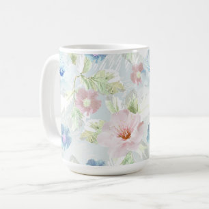 Blume in Rosa und Blau. Kaffeetasse