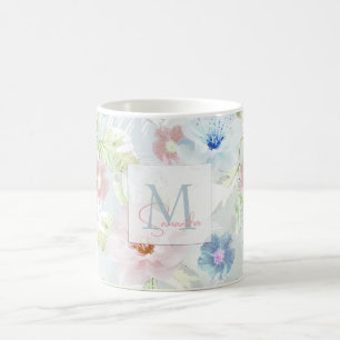 Blume in Rosa und Blau. Tasse