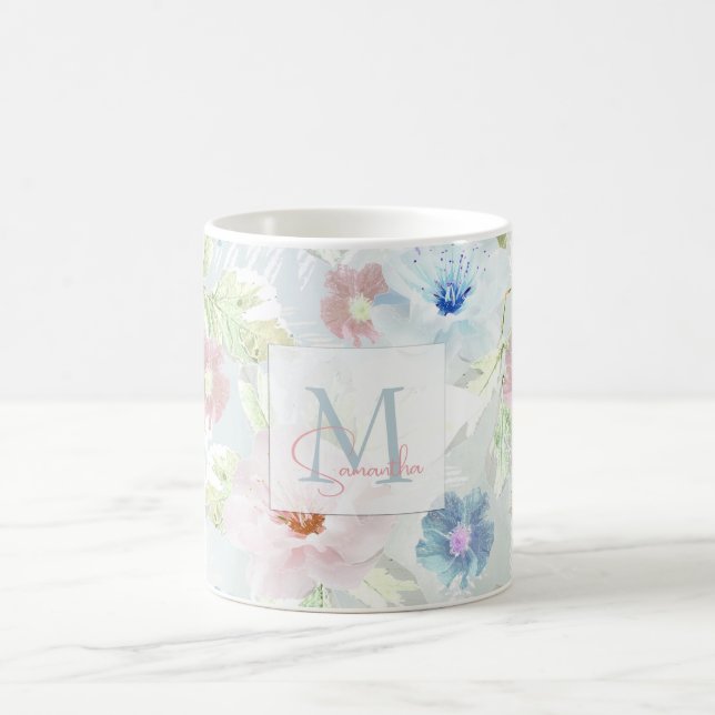 Blume in Rosa und Blau. Tasse (Mittel)
