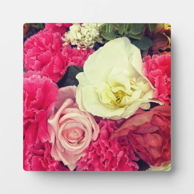 Blume in Rosa und Creme - UM Fotoplatte (Vorderseite)