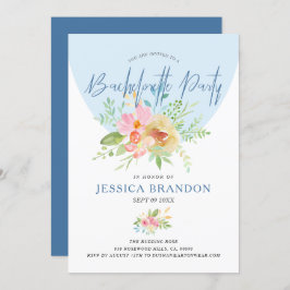 Blume in Rosa und Gelb Einladung