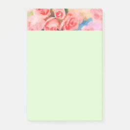 Blume in Rosa und Gelb Post-it Klebezettel