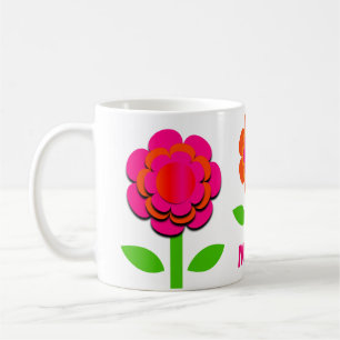Blume in Rosa und Orange Kaffeetasse