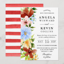 Blume in Rot-Gelb und Blau-Boho Hochzeiten