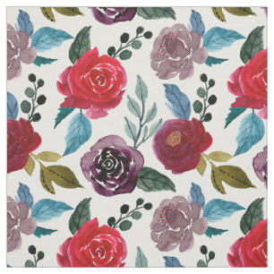 Blume in Rot und Bordeaux Stoff