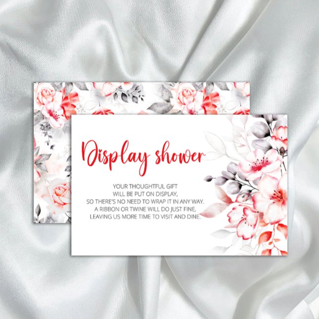 Blume in Rot und Grau Aquarell Dusche anzeigen Briefpapier (Von Creator hochgeladen)