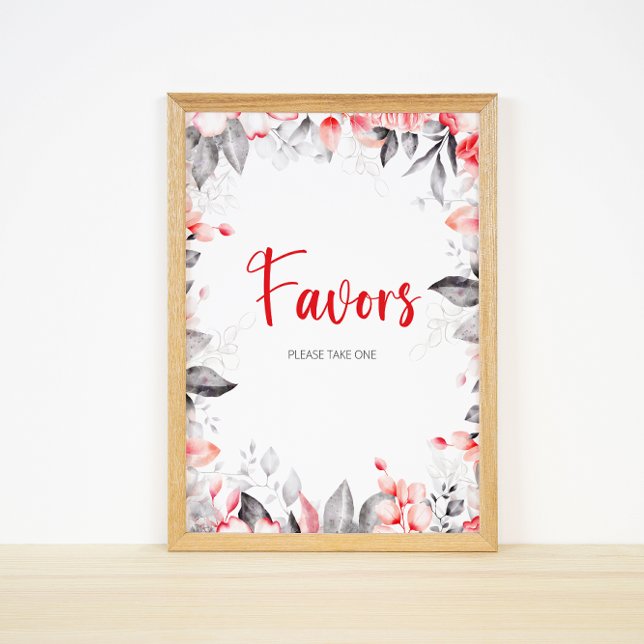 Blume in Rot und Grau Poster (Von Creator hochgeladen)