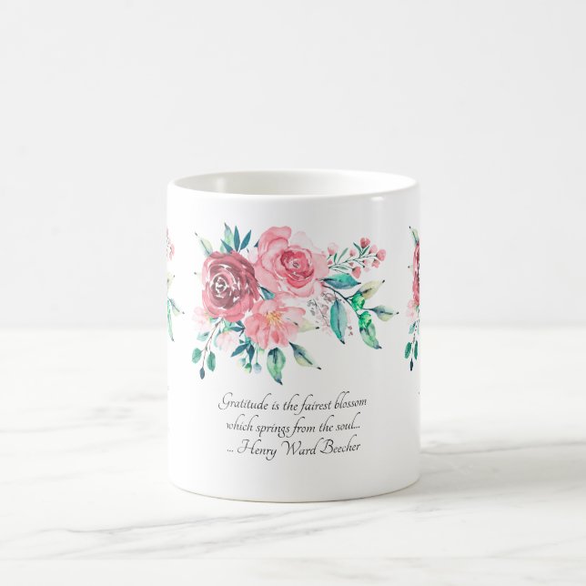 Blume in Rot und Rosa Kaffeetasse (Mittel)