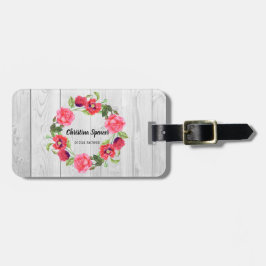 Blume in Rot und Rosa Kräne Gepäckanhänger