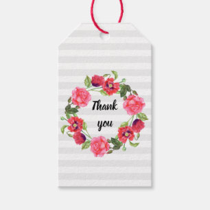 Blume in Rot und Rosa Kräne Geschenkanhänger