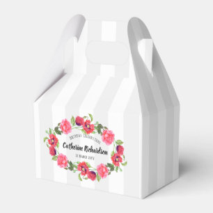 Blume in Rot und Rosa Kräne Geschenkschachtel