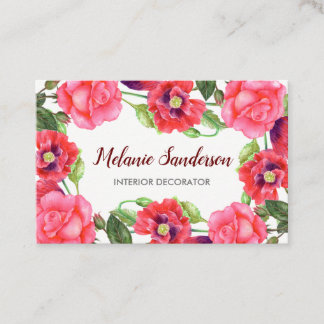 Blume in Rot und Rosa Visitenkarte