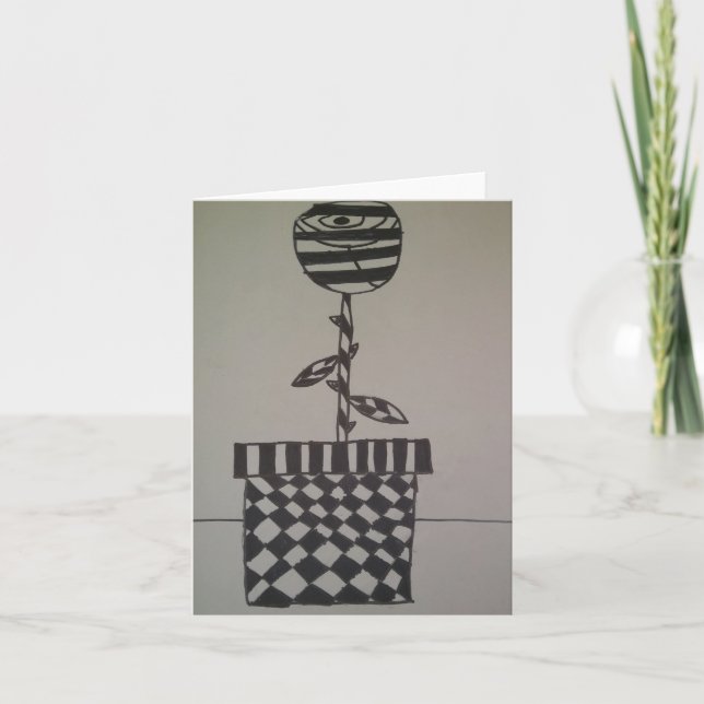 Blume in Schwarz und Weiß, Mitteilungskarten (Vorderseite)