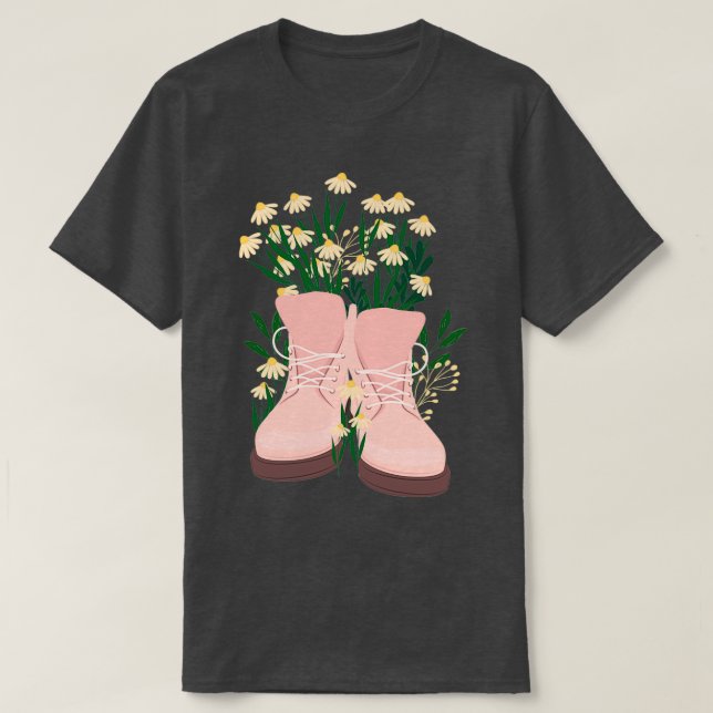 Blume in tiefen Schuhen T-Shirt (Design vorne)