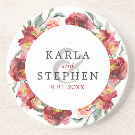 Blume in tiefroten Gärten Getränkeuntersetzer